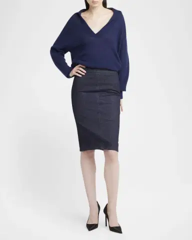 Tom Ford Stretch Denim Tailored Skirt | Thumbnail 2 Tom Ford Stretch Denim Tailored Skirt | Thumbnail 2