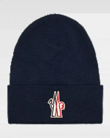 Moncler Grenoble Men's Wool Logo-Patch Beanie | Thumbnail 2