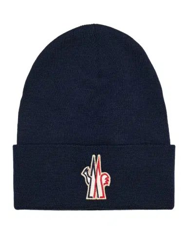Moncler Grenoble Men's Wool Logo-Patch Beanie | Thumbnail 1