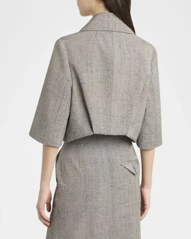 Bottega Veneta Knotted Melange Cropped Jacket | Thumbnail 2 Bottega Veneta Knotted Melange Cropped Jacket | Thumbnail 2