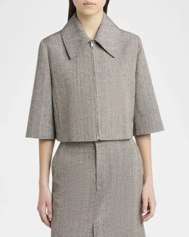 Bottega Veneta Knotted Melange Cropped Jacket | Thumbnail 3 Bottega Veneta Knotted Melange Cropped Jacket | Thumbnail 3