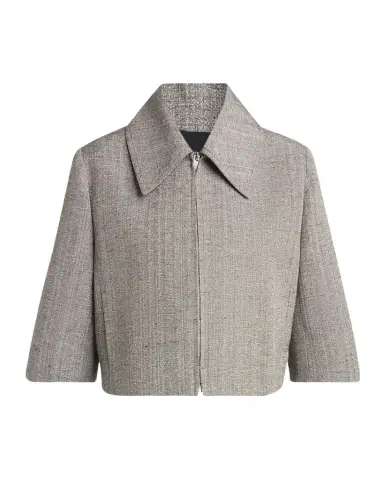 Bottega Veneta Knotted Melange Cropped Jacket | Thumbnail 1 Bottega Veneta Knotted Melange Cropped Jacket | Thumbnail 1