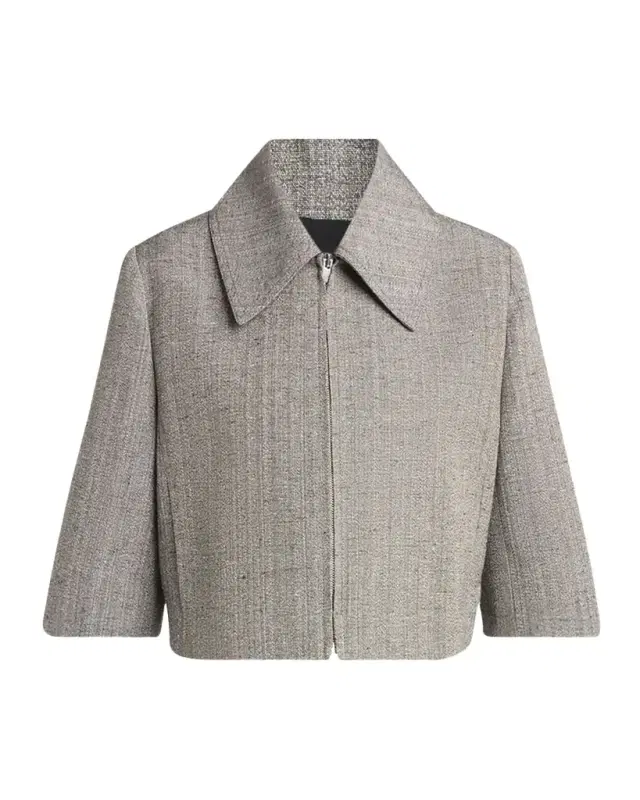 Knotted Melange Cropped Jacket