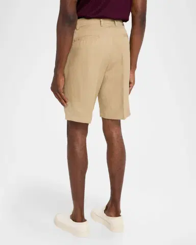 Canali Men 's Linen and Silk Flat-Front Bermuda Shorts | Thumbnail 2 Canali Men 's Linen and Silk Flat-Front Bermuda Shorts | Thumbnail 2
