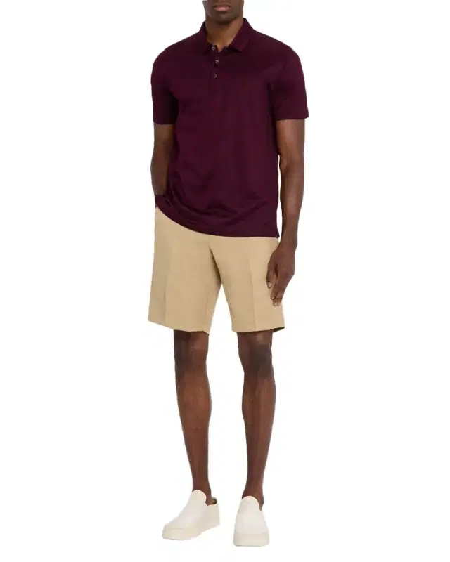Men 's Linen and Silk Flat-Front Bermuda Shorts