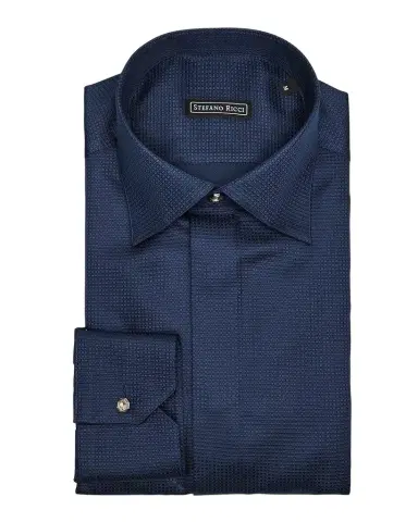 Stefano Ricci Men's Textured Silk Dress Shirt | Thumbnail 1