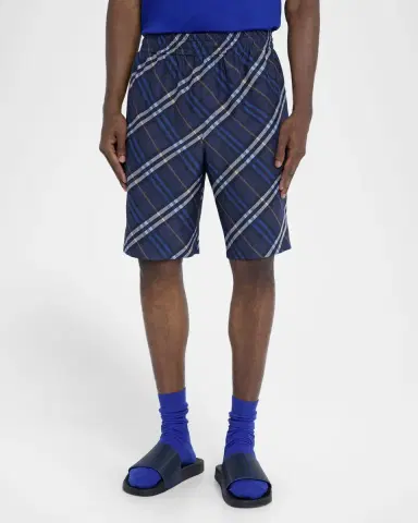 Burberry Men 's Casual Silk Check Shorts | Thumbnail 3