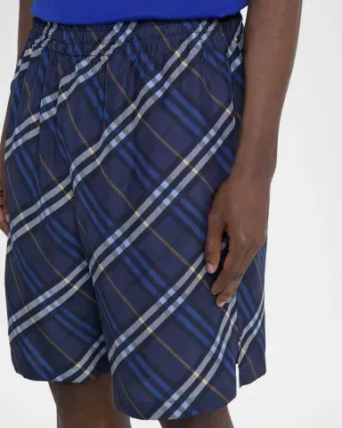 Burberry Men 's Casual Silk Check Shorts | Thumbnail 4
