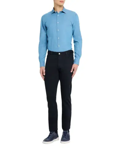 ZEGNA Men's Washed Denim Classic Fit Button-Down Shirt | Thumbnail 1 ZEGNA Men's Washed Denim Classic Fit Button-Down Shirt | Thumbnail 1