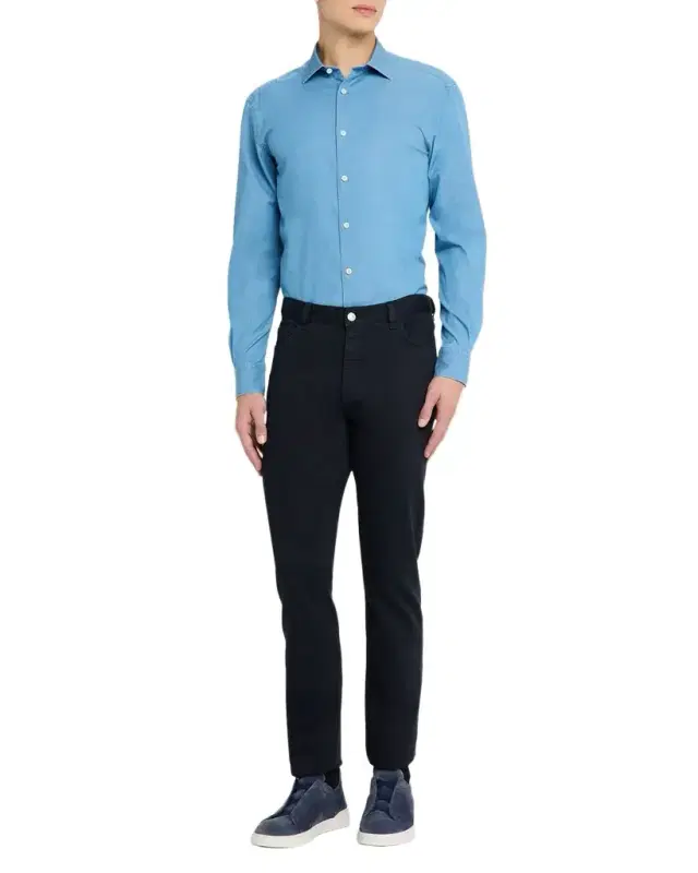 Men 's Washed Denim Classic Fit Button-Down Shirt