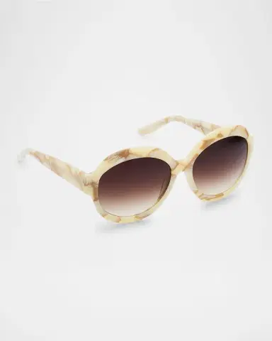 BARTON PERREIRA Orleandra Round Acetate Sunglasses | Thumbnail 3