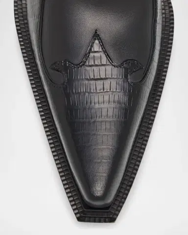 Christian Louboutin Men's Becca Uomo Leather Spike-Heel Western Boots | Thumbnail 4 Christian Louboutin Men's Becca Uomo Leather Spike-Heel Western Boots | Thumbnail 4