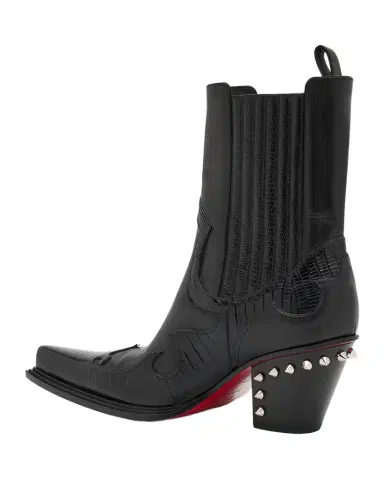 Christian Louboutin Men's Becca Uomo Leather Spike-Heel Western Boots | Thumbnail 1 Christian Louboutin Men's Becca Uomo Leather Spike-Heel Western Boots | Thumbnail 1