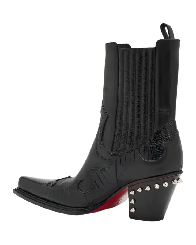 Men 's Becca Uomo Leather Spike-Heel Western Boots