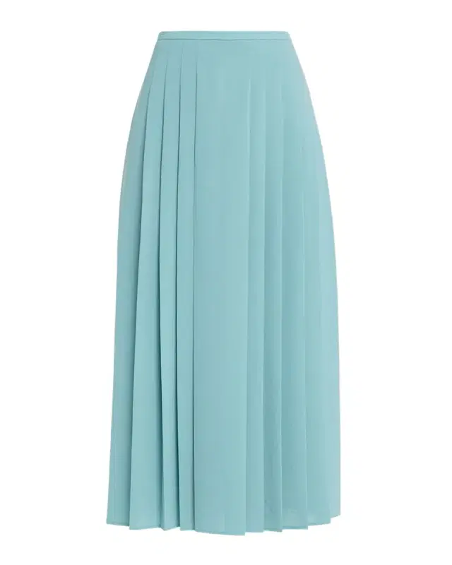 Crete Straight Pleated Midi Skirt