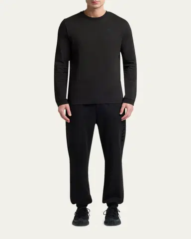 Moncler Men's Cotton Graffiti Logo Long-Sleeve T-Shirt | Thumbnail 2
