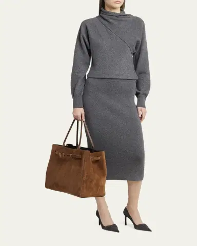 Tom Ford Audrey Large Tote Bag in Calfskin Suede | Thumbnail 5