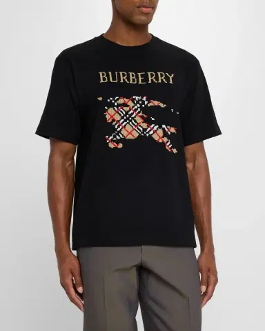 Burberry Men's Cotton Cross Stitch EKD Graphic T-Shirt | Thumbnail 4 Burberry Men's Cotton Cross Stitch EKD Graphic T-Shirt | Thumbnail 4