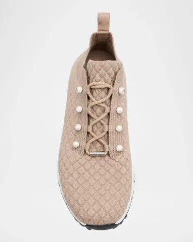 Jimmy Choo Veles Embellished Knit Trainers | Thumbnail 6
