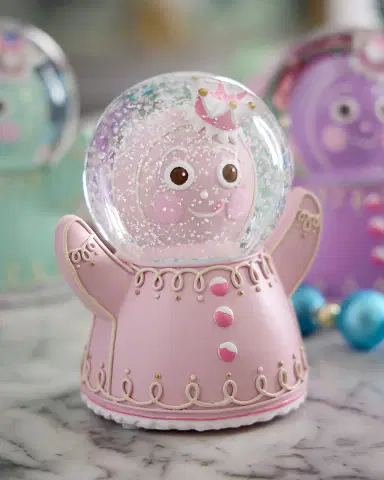 Glitterville Ginger Dough Waterdome, Light Pink | Thumbnail 1