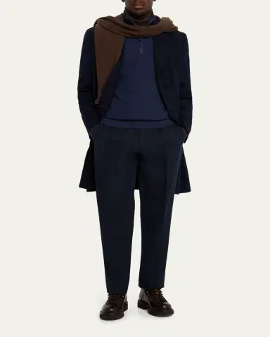 Zegna Men's Cashmere Waffle-Knit Quarter-Zip Sweater | Thumbnail 6