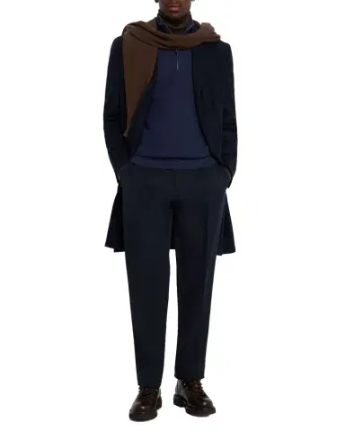 Zegna Men's Cashmere Waffle-Knit Quarter-Zip Sweater | Thumbnail 1
