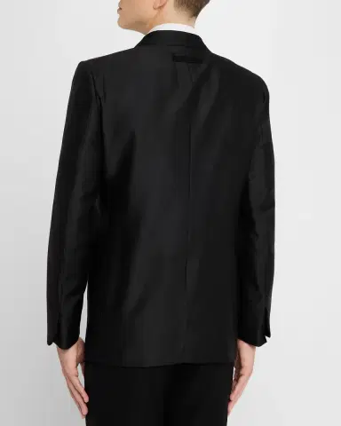 ZEGNA Men's Micro-Jacquard Peak Lapel Dinner Jacket | Thumbnail 3