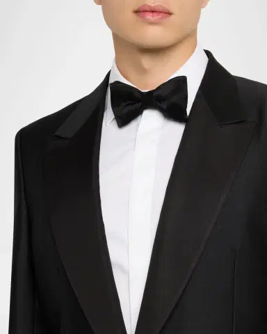 ZEGNA Men's Micro-Jacquard Peak Lapel Dinner Jacket | Thumbnail 5