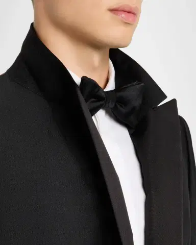 ZEGNA Men's Micro-Jacquard Peak Lapel Dinner Jacket | Thumbnail 7