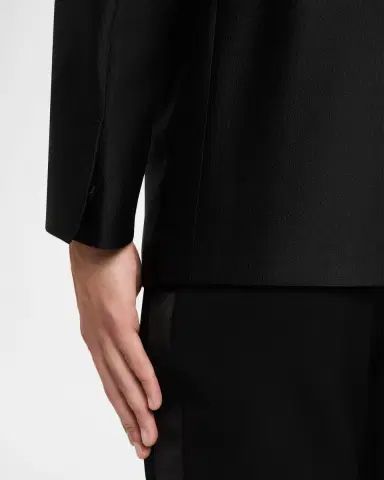 ZEGNA Men's Micro-Jacquard Peak Lapel Dinner Jacket | Thumbnail 8