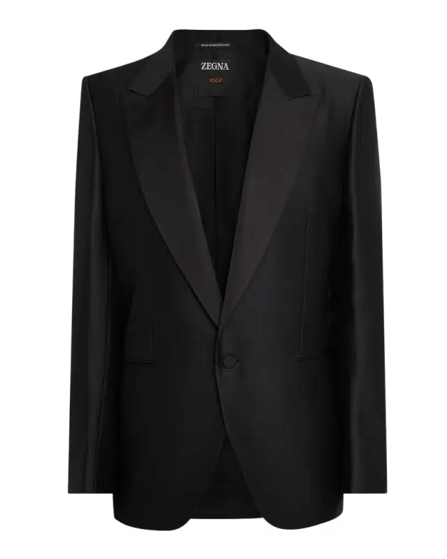 Men's Micro-Jacquard Peak Lapel Dinner Jacket