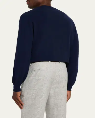 Brunello Cucinelli Men's Cashmere Classic Fit V-Neck Sweater | Thumbnail 3 Brunello Cucinelli Men's Cashmere Classic Fit V-Neck Sweater | Thumbnail 3