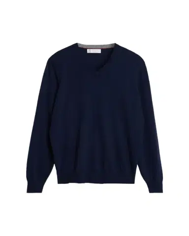 Brunello Cucinelli Men's Cashmere Classic Fit V-Neck Sweater | Thumbnail 1 Brunello Cucinelli Men's Cashmere Classic Fit V-Neck Sweater | Thumbnail 1