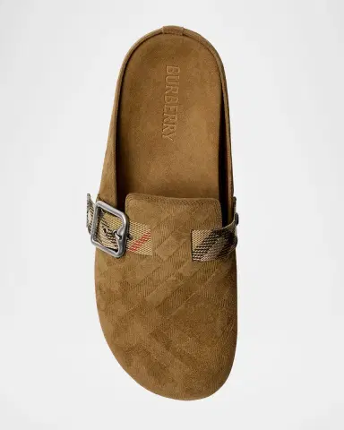 Burberry Urchin Calf Suede Slide Clogs | Thumbnail 4 Burberry Urchin Calf Suede Slide Clogs | Thumbnail 4