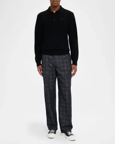 Burberry Men's Embroidered EKD Knit Polo Shirt | Thumbnail 2