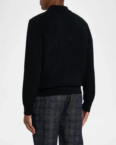 Burberry Men's Embroidered EKD Knit Polo Shirt | Thumbnail 3