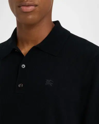 Burberry Men's Embroidered EKD Knit Polo Shirt | Thumbnail 5