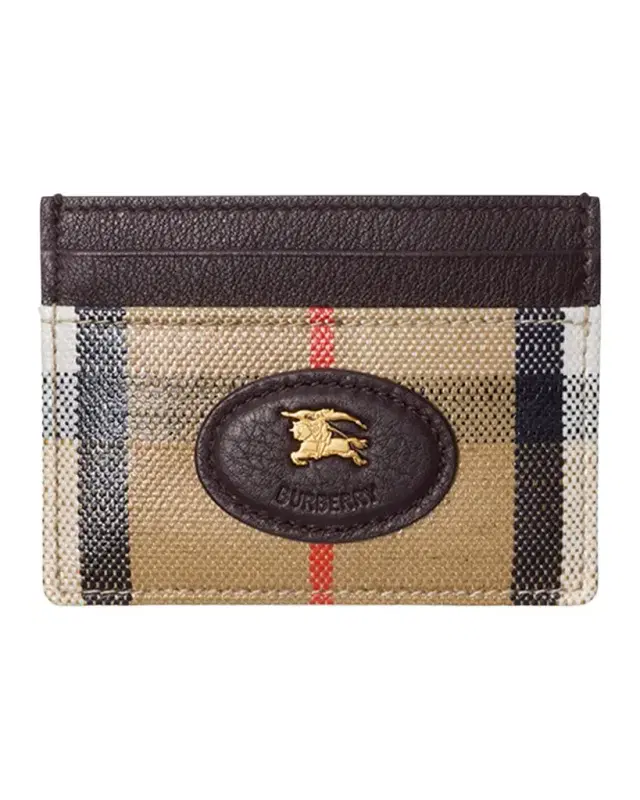 Highlands Check Jacquard Leather Card Case