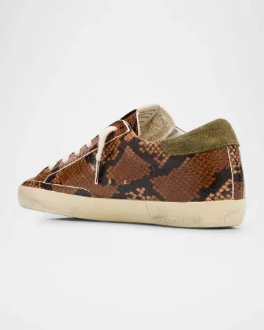 Golden Goose Super-Star Pyhton-Print Mixed Leather Low-Top Sneakers | Thumbnail 3 Golden Goose Super-Star Pyhton-Print Mixed Leather Low-Top Sneakers | Thumbnail 3