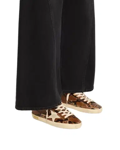 Golden Goose Super-Star Pyhton-Print Mixed Leather Low-Top Sneakers | Thumbnail 1 Golden Goose Super-Star Pyhton-Print Mixed Leather Low-Top Sneakers | Thumbnail 1