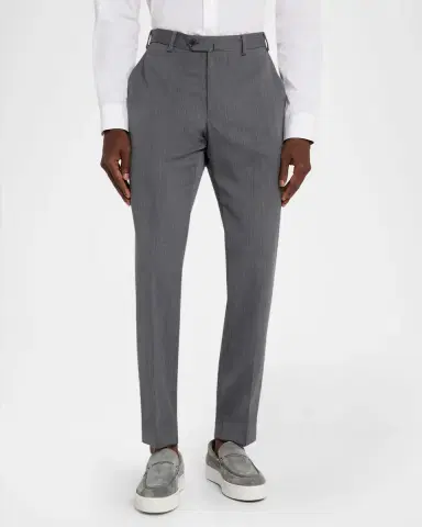 Emporio Armani Men's Wool Tonal Stripe Trousers | Thumbnail 3 Emporio Armani Men's Wool Tonal Stripe Trousers | Thumbnail 3