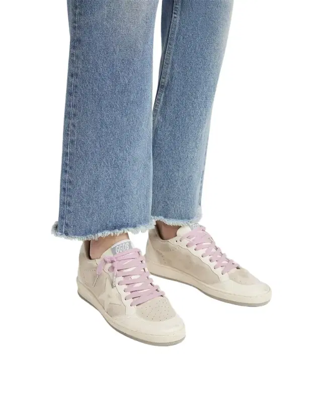 Ball Star Mixed Leather Low-Top Sneakers