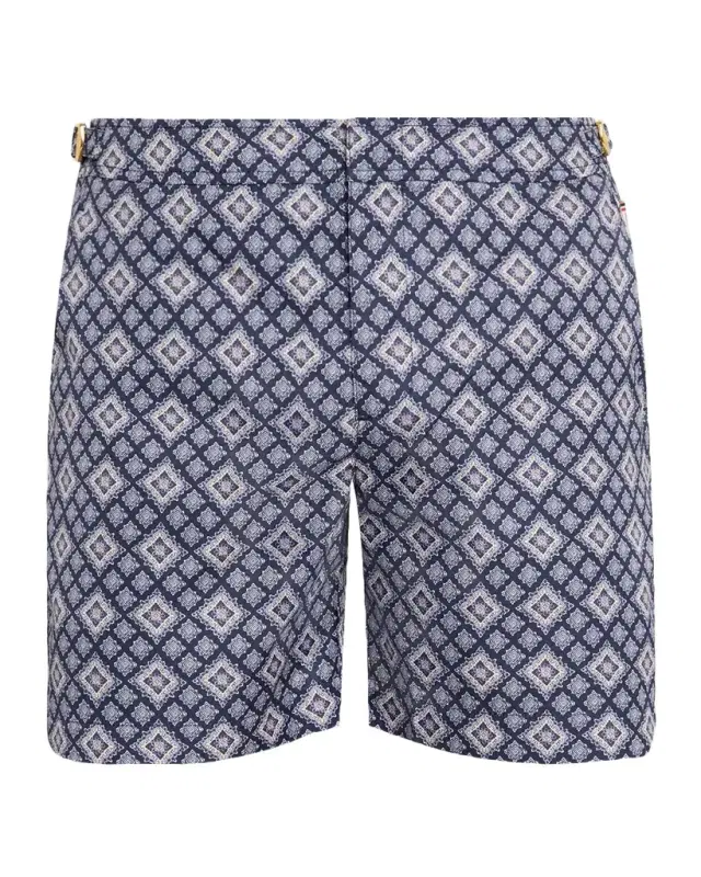 Men 's Bulldog Pasisley Mid-Length Swim Shorts