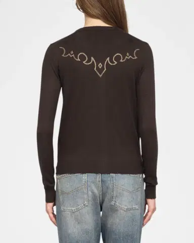 Zadig & Voltaire Missya Western Strass Cashmere Cardigan | Thumbnail 2 Zadig & Voltaire Missya Western Strass Cashmere Cardigan | Thumbnail 2