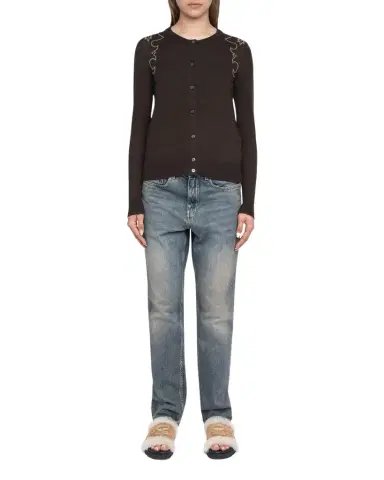 Zadig & Voltaire Missya Western Strass Cashmere Cardigan | Thumbnail 1 Zadig & Voltaire Missya Western Strass Cashmere Cardigan | Thumbnail 1