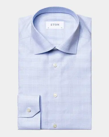 Eton Men's Classic-Fit Prince of Wales Sport Shirt | Thumbnail 3 Eton Men's Classic-Fit Prince of Wales Sport Shirt | Thumbnail 3