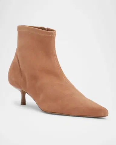 SIMKHAI Joni Stretch Suede Ankle Booties | Thumbnail 2