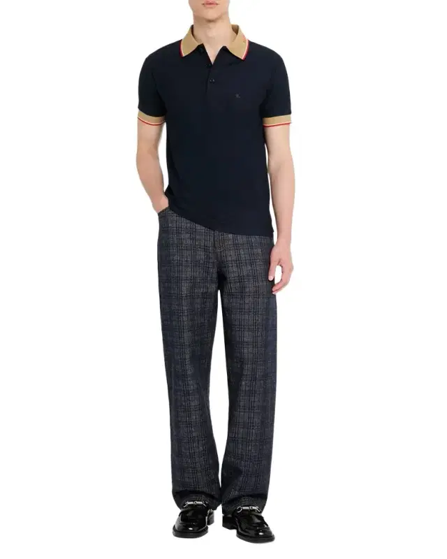 Men 's Cotton Logo-Collar Polo Shirt