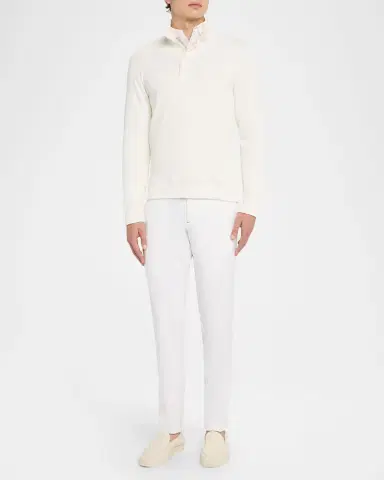 Orlebar Brown Men's Mazari Capri Collar Three-Button Seersucker Sweater | Thumbnail 2 Orlebar Brown Men's Mazari Capri Collar Three-Button Seersucker Sweater | Thumbnail 2