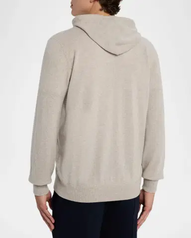 Brunello Cucinelli Men's Cashmere Full-Zip Hoodie | Thumbnail 3 Brunello Cucinelli Men's Cashmere Full-Zip Hoodie | Thumbnail 3